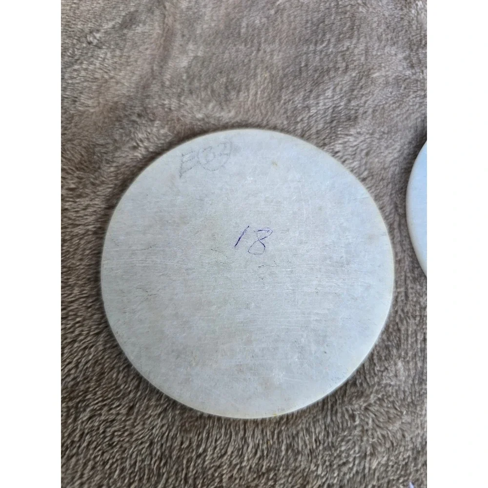 Vintage Taj Mahal Marble Coasters Set of 5 White Stone Inlay Mother of Pearl